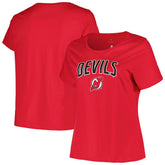 New Jersey Devils Profile Women's Plus Size Arch Over Logo T-Shirt