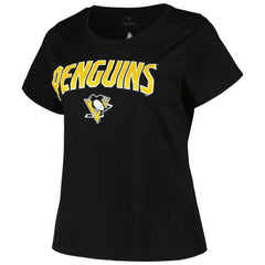 Pittsburgh Penguins Profile Women's Plus Size Arch Over Logo T-Shirt