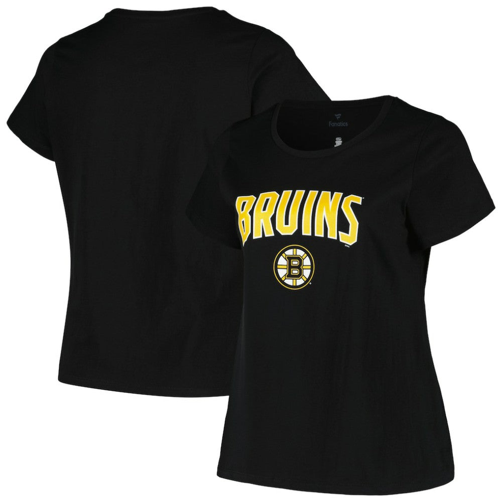 Boston Bruins Profile Women's Plus Size Arch Over Logo T-Shirt