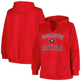Washington Capitals Profile Women's Plus Size Arch Over Logo Pullover Hoodie