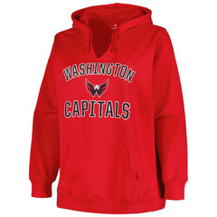 Washington Capitals Profile Women's Plus Size Arch Over Logo Pullover Hoodie