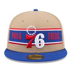 Philadelphia 76ers 2024 NBA Draft 59FIFTY Fitted Hat - Tan/Royal | New Era shop