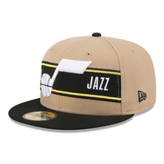 Utah Jazz 2024 NBA Draft 59FIFTY Fitted Hat - Tan/Black | New Era discount