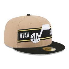 Utah Jazz 2024 NBA Draft 59FIFTY Fitted Hat - Tan/Black | New Era discount