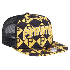 Pittsburgh Pirates Seeing Diamonds A-Frame Trucker 9FIFTY Snapback Hat - Black | New Era