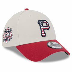 Pittsburgh Pirates 2024 Fourth of July 39THIRTY Flex Hat - Khaki/Red | New Era