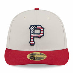 Pittsburgh Pirates 2024 Fourth of July Low Profile 59FIFTY Fitted Hat - Khaki/Red | New Era