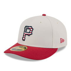 Pittsburgh Pirates 2024 Fourth of July Low Profile 59FIFTY Fitted Hat - Khaki/Red | New Era