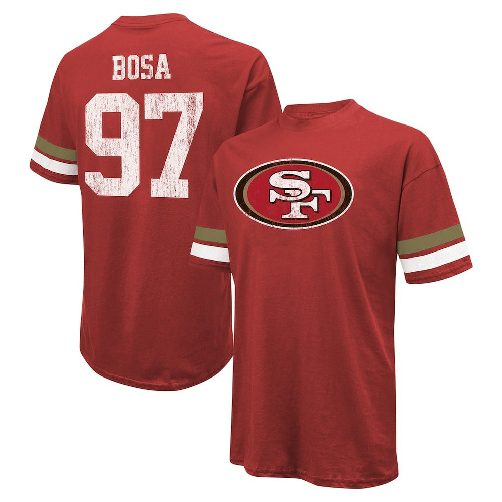 NFL San Francisco 49ers Nick Bosa Majestic Threads Name & Number Oversized Fit T-Shirt