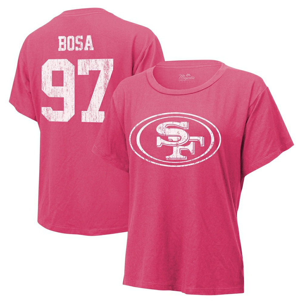 NFL San Francisco 49ers Nick Bosa Majestic Threads Women's Name & Number T-Shirt