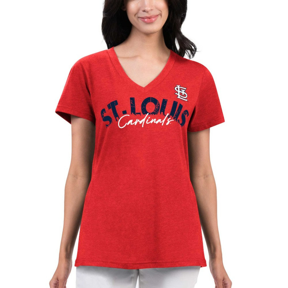 St. Louis Cardinals G-III 4Her by Carl Banks Women's Key Move V-Neck T-Shirt - Red