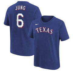 Josh Jung Texas Rangers Youth Name & Number T-Shirt - Royal | Nike