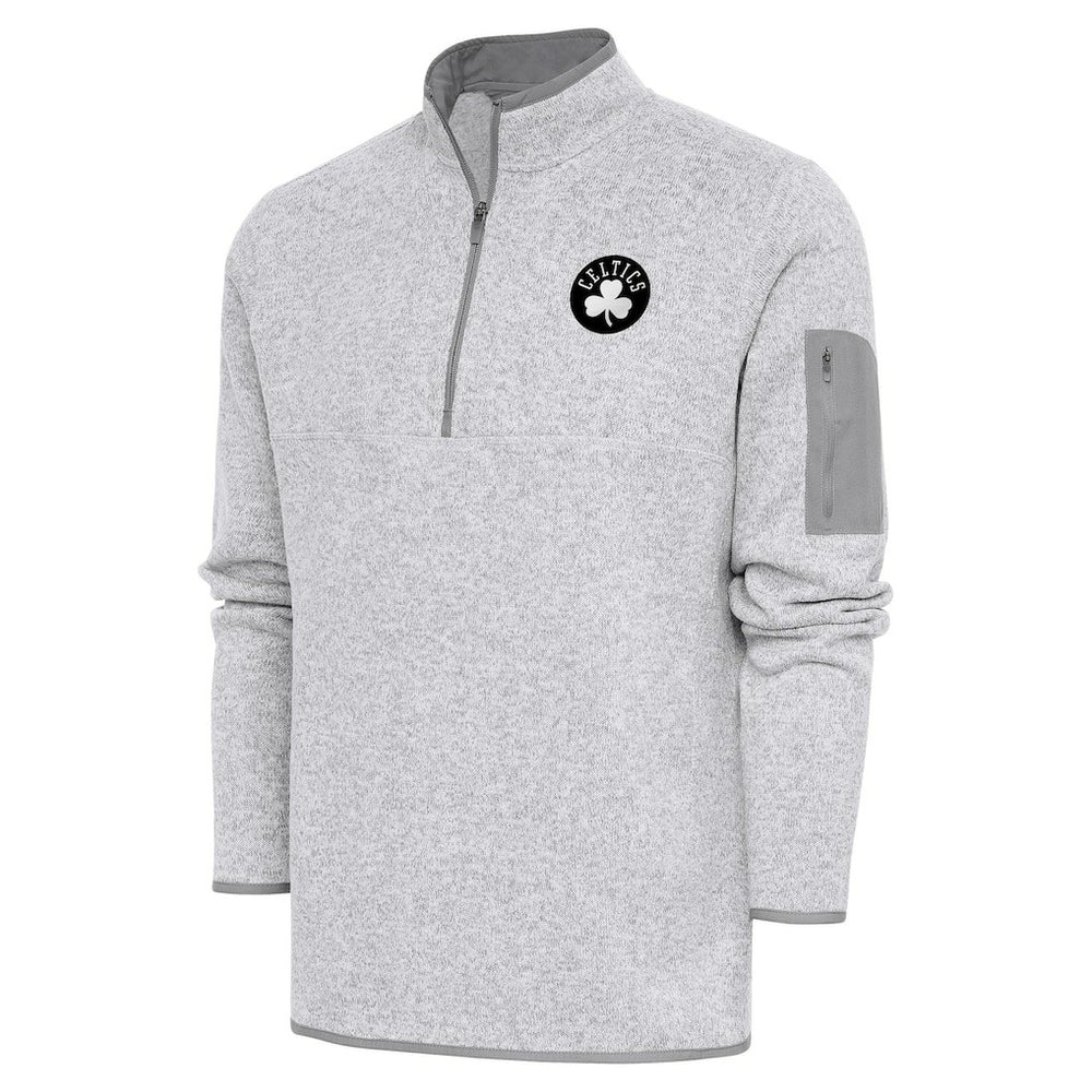 Boston Celtics Antigua Metallic Logo Fortune Quarter-Zip Jacket - Heather Gray online