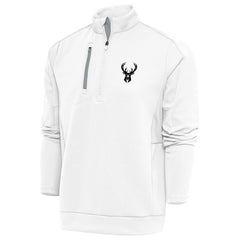 Milwaukee Bucks Antigua Metallic Logo Generation Quarter-Zip Top - White shop