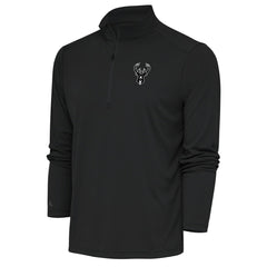 Milwaukee Bucks Antigua Metallic Logo Tribute Quarter-Zip Top - Charcoal discount