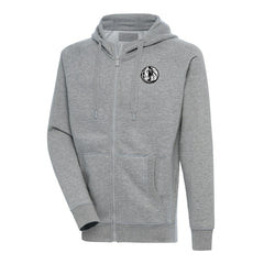 Dallas Mavericks Antigua Metallic Logo Victory Raglan Full-Zip Hoodie sale - Heather Gray on sale