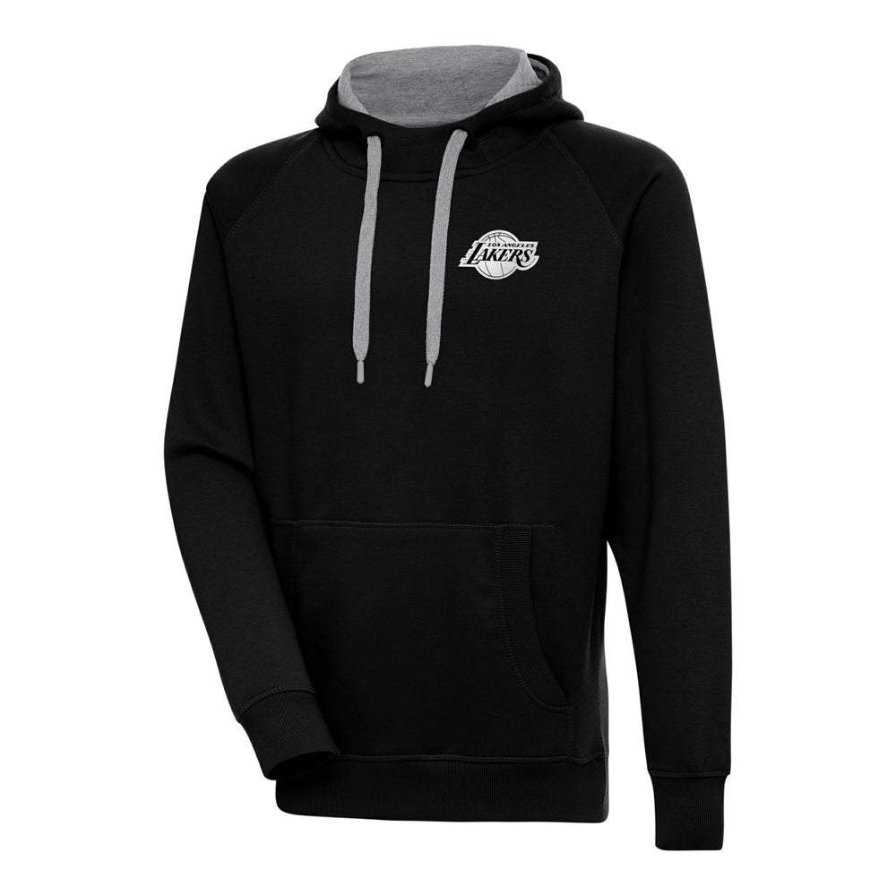 Los Angeles Lakers Antigua Metallic Logo Victory Raglan Pullover Hoodie - Black on sale