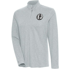Dallas Mavericks Antigua Women's Brushed Metallic Comfort Quarter-Zip Pullover Top - Heather Gray on sale