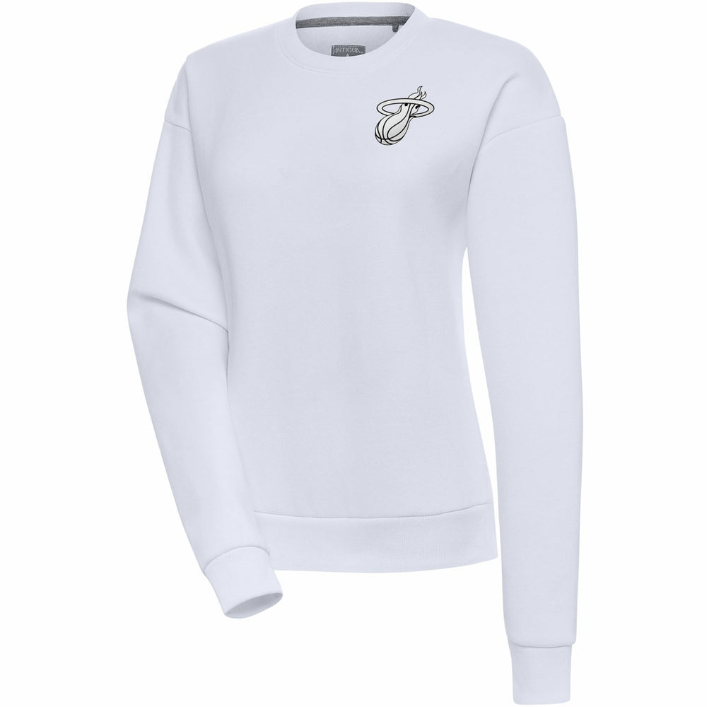 Miami Heat Antigua Women's Brushed Metallic Victory Pullover Sweatshirt - White outlet
