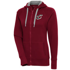 Cleveland Cavaliers Antigua Women's Brushed Metallic Victory Full-Zip Hoodie - Wine on sale