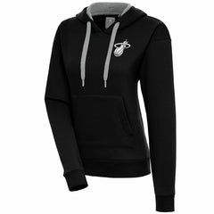 Miami Heat Antigua Women's Brushed Metallic Victory Pullover Hoodie - Black discount