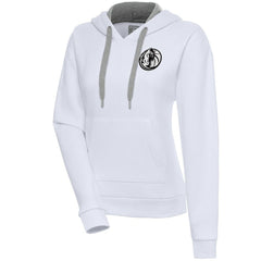 Dallas Mavericks Antigua Women's Brushed Metallic Victory Pullover Hoodie - White shop