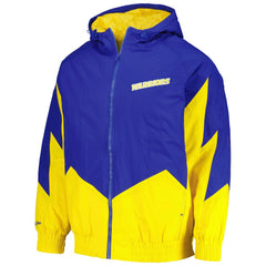 Golden State Warriors Hardwood Classics Retro Quilted Raglan Full-Zip Hoodie sale - Royal | Mitchell & Ness on sale