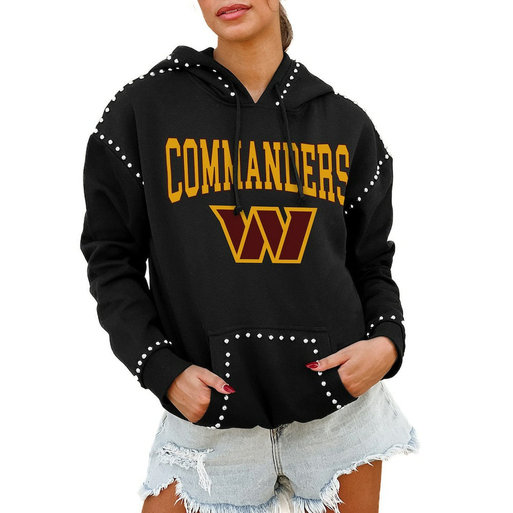NFL Washington Commanders Gameday Couture Women's Oversized Catch the Vibe Studded Pullover Hoodie