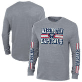 Washington Capitals Champion Tri-Blend Dual-Stripe Long Sleeve T-Shirt