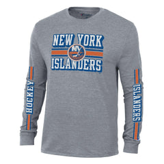 New York Islanders Champion Tri-Blend Dual-Stripe Long Sleeve T-Shirt