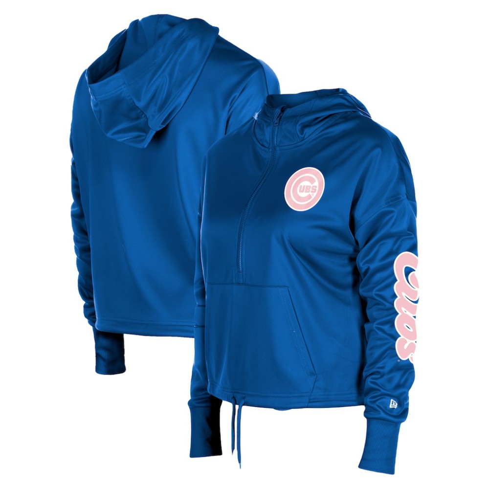 Chicago Cubs Women's Half-Zip Hoodie - Royal | New Era