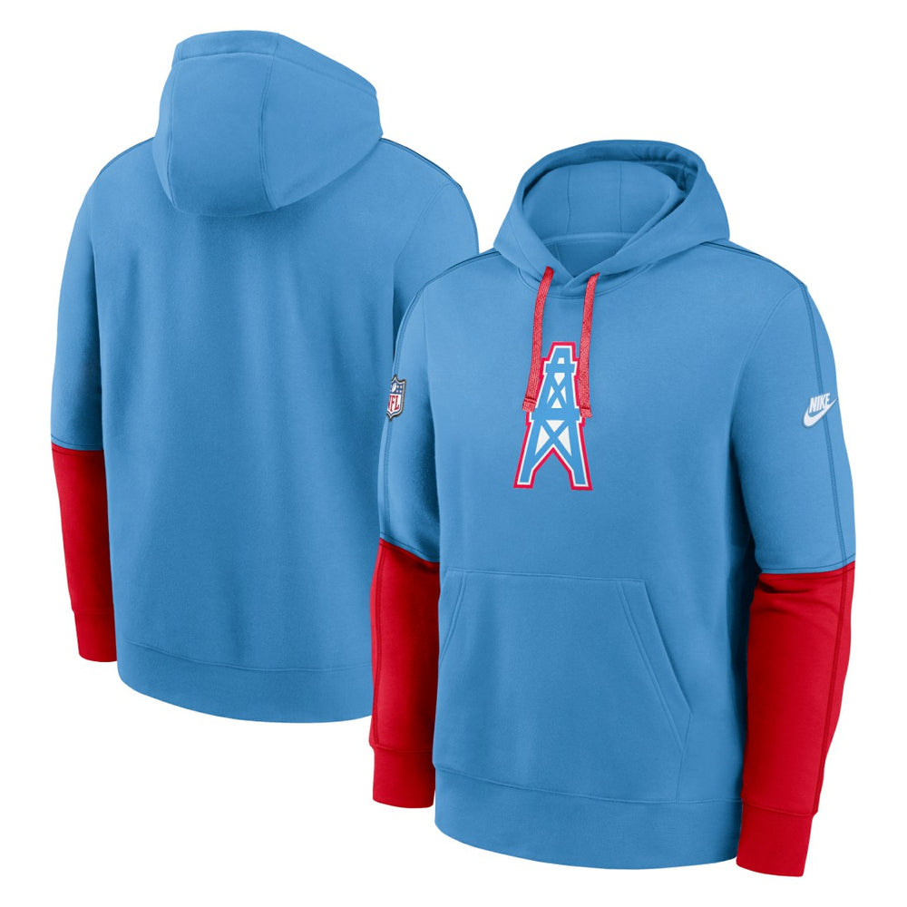 NFL Tennessee Titans Oilers Throwback Alternate Logo Club Tri-Blend Pullover Hoodie