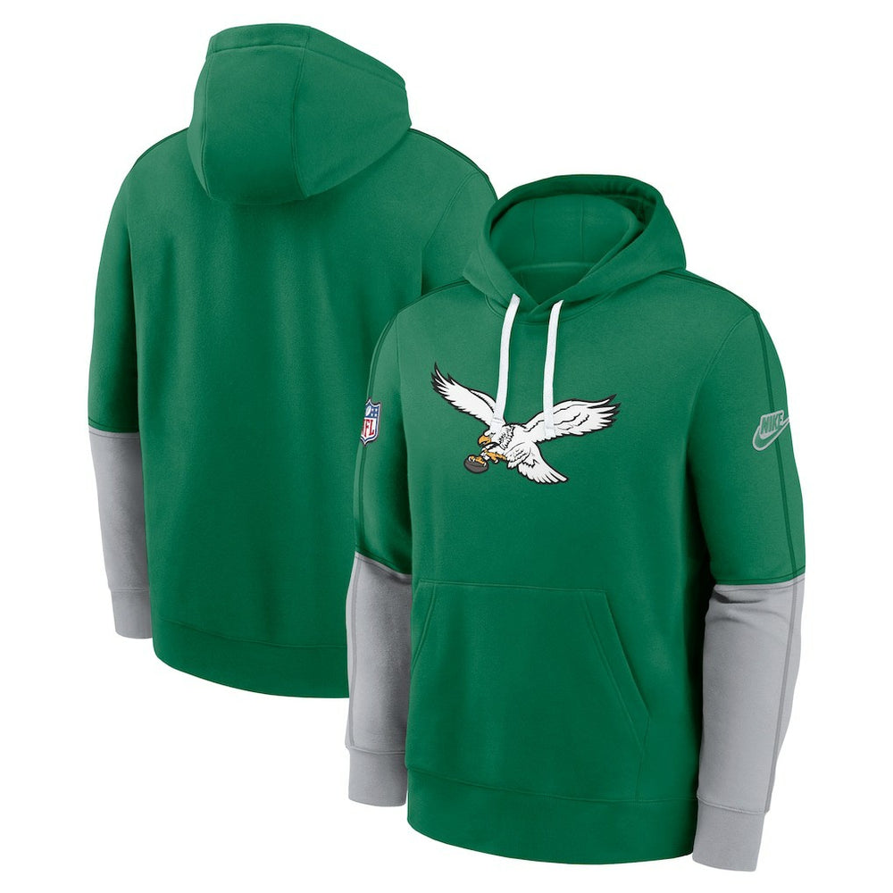 NFL Philadelphia Eagles Throwback Logo Club Tri-Blend Pullover Hoodie