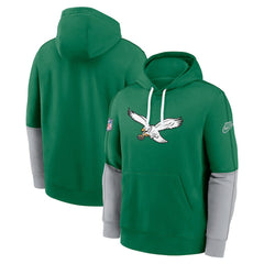NFL Philadelphia Eagles Throwback Logo Club Tri-Blend Pullover Hoodie