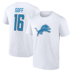 NFL Detroit Lions Jared Goff Icon Player Name & Number T-Shirt