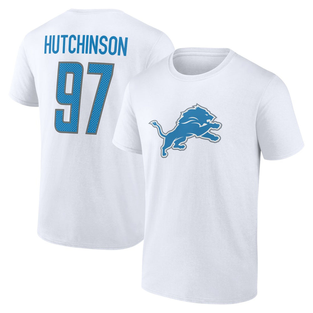 NFL Detroit Lions Aidan Hutchinson Icon Player Name & Number T-Shirt