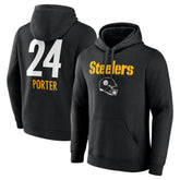 NFL Pittsburgh Steelers Joey Porter Jr. Team Wordmark Player Name & Number Pullover Hoodie