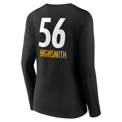 NFL Pittsburgh Steelers Alex Highsmith Women's Team Wordmark Player Name & Number Long Sleeve V-Neck T-Shirt