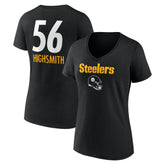 NFL Pittsburgh Steelers Alex Highsmith Women's Team Wordmark Player Name & Number V-Neck T-Shirt