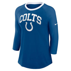NFL Indianapolis Colts Women's 3/4 Sleeve Raglan Fashion Top
