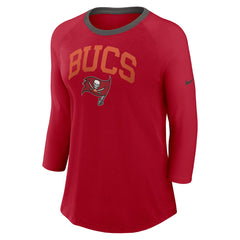 NFL Tampa Bay Buccaneers Women's 3/4 Sleeve Raglan Fashion Top