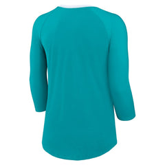NFL Miami Dolphins Women's 3/4 Sleeve Raglan Fashion Top