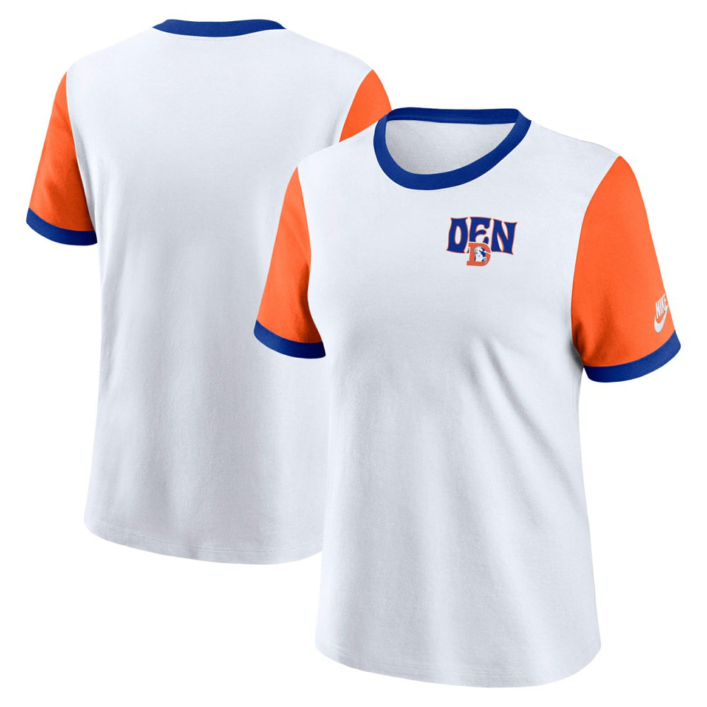 NFL Denver Broncos Women's Rewind Ringer T-Shirt