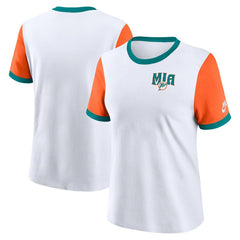 NFL Miami Dolphins Women's Rewind Ringer T-Shirt