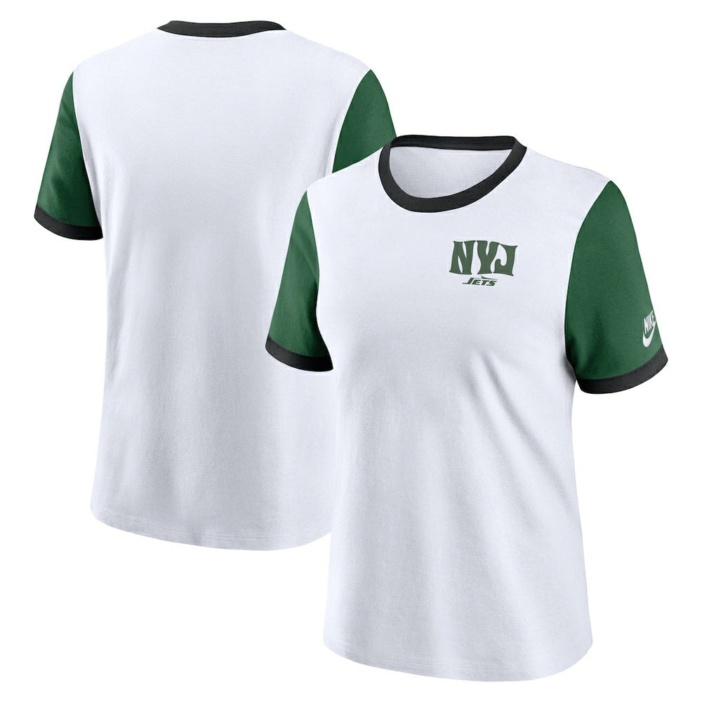 NFL New York Jets Women's Rewind Ringer T-Shirt
