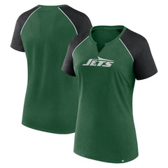 NFL New York Jets Women's Glittered Primary Raglan T-Shirt