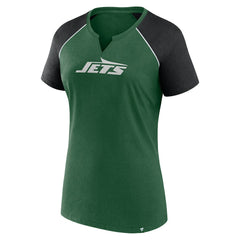 NFL New York Jets Women's Glittered Primary Raglan T-Shirt