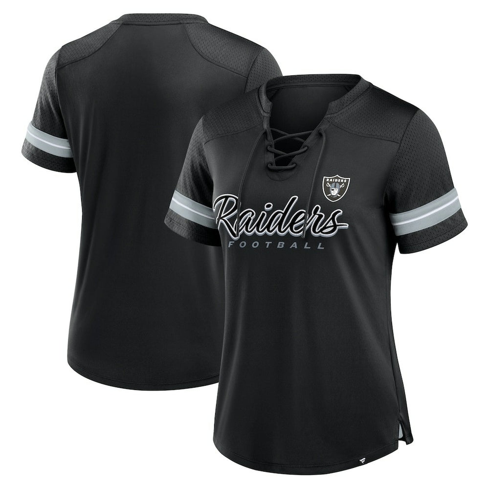 NFL Las Vegas Raiders Women's Play Script Lace-Up T-Shirt