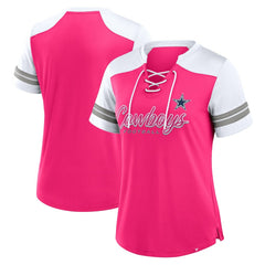 NFL Dallas Cowboys Women's Play Script Lace-Up T-Shirt