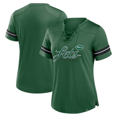 NFL New York Jets Women's Play Script Lace-Up T-Shirt